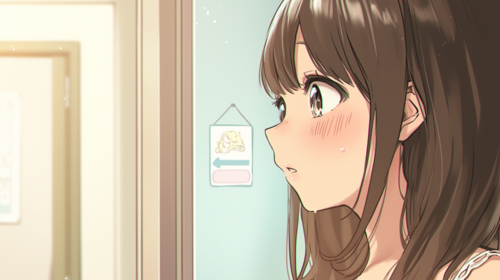 炎の渦巻く巨大な扉の前に立つ女性のイラスト——コクピット臨界を越える決意の瞬間を表す